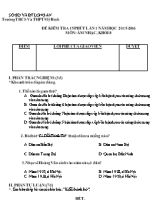 Đề kiểm tra 15p Âm nhạc lớp 8 lần 1 - Năm học 2015-2016 - Trường THCS Mỹ Bình